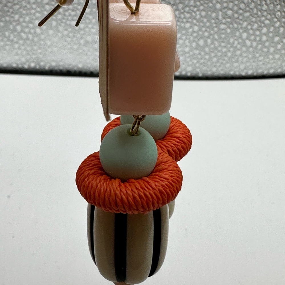 PLUNDER Dangling Statement With Pastel Color Beads Earrings - Picture 3 of 8